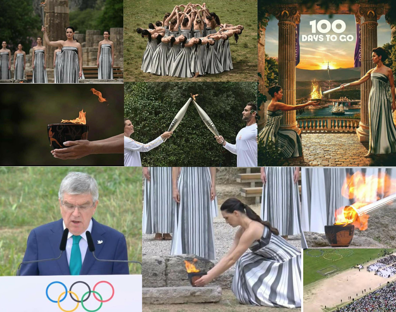 La flamme Olympique allumée dans le sanctuaire de l'Olympe
